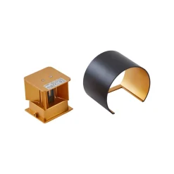 LED udendørs væglampe Nivar, rund, sort/guld, IP54^Lindby