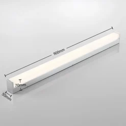 LED-badeværelseslampe Klea, 90 cm, krom, metal, IP44^Lindby Discount