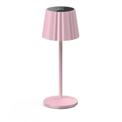 Lindby LED-batteridrevet bordlampe Esali, pink, metal, IP54
