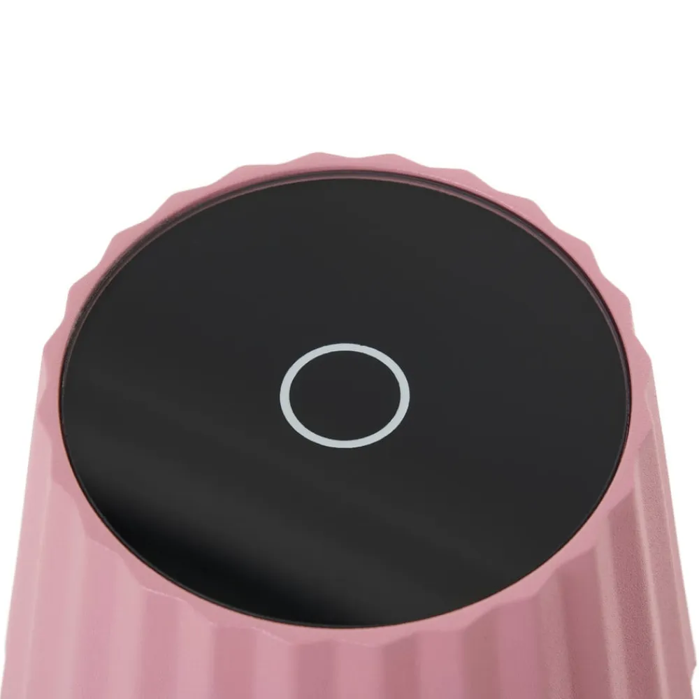 Lindby LED-batteridrevet bordlampe Esali, pink, metal, IP54