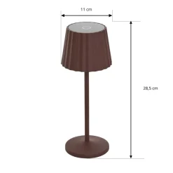 LED-batteridrevet bordlampe Esali, rustbrun, IP65^Lindby Clearance
