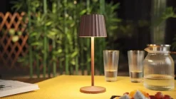 LED-batteridrevet bordlampe Esali, rustbrun, IP65^Lindby Clearance