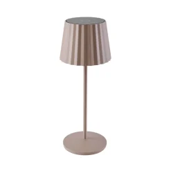 Lindby LED-batteridrevet bordlampe Esali, beige, metal, IP65