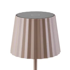 Lindby LED-batteridrevet bordlampe Esali, beige, metal, IP65
