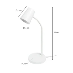 LED-bordlampe Ailina, højde 36 cm, hvid, dæmpbar^Lindby Best