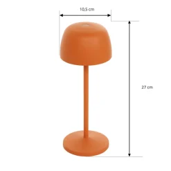 Lindby LED-bordlampe Areitty, orange, sæt med 2, aluminium