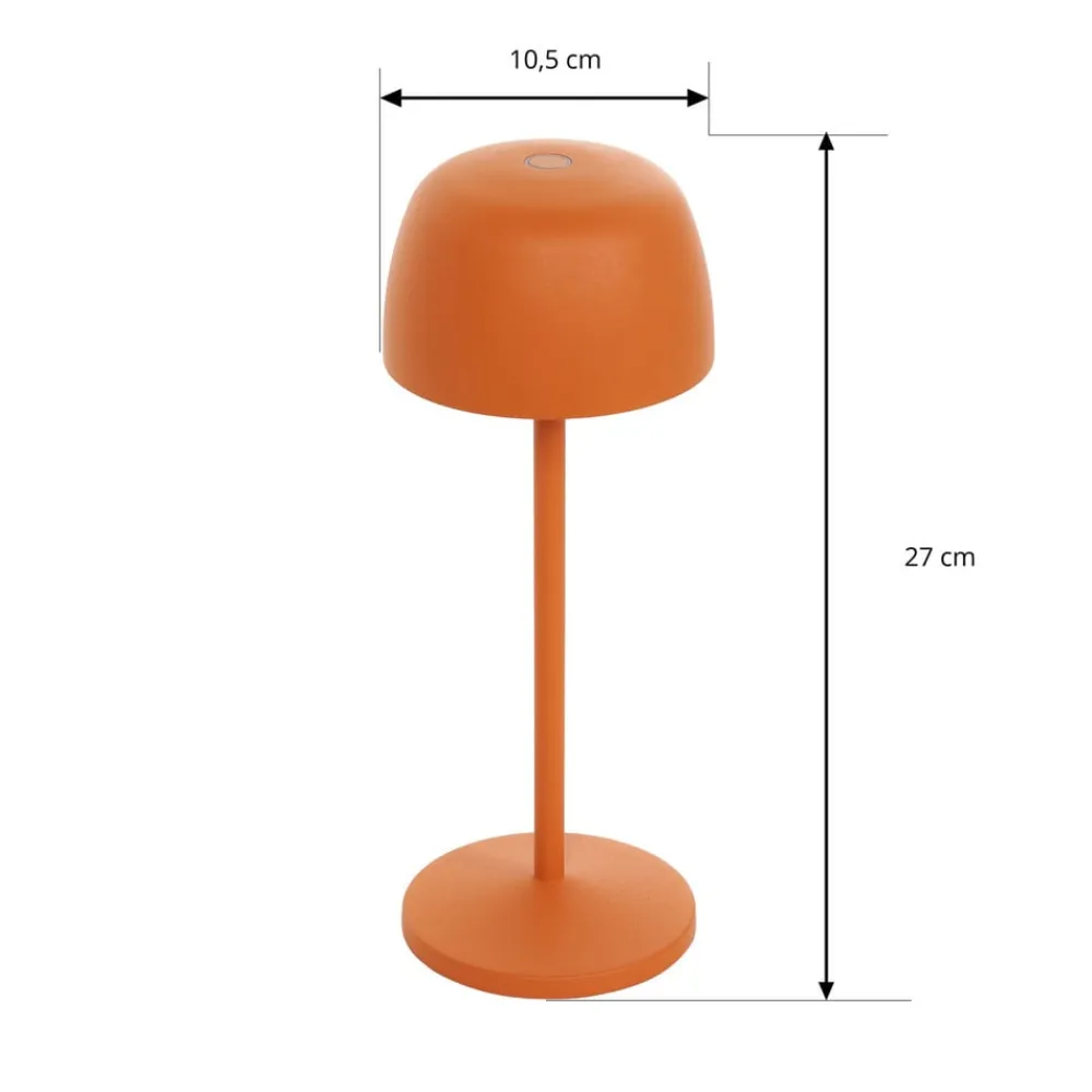 Lindby LED-bordlampe Areitty, orange, sæt med 2, aluminium