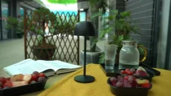 LED-bordlampe Arietty, sort, dæmpbar, IP65^Lindby Clearance