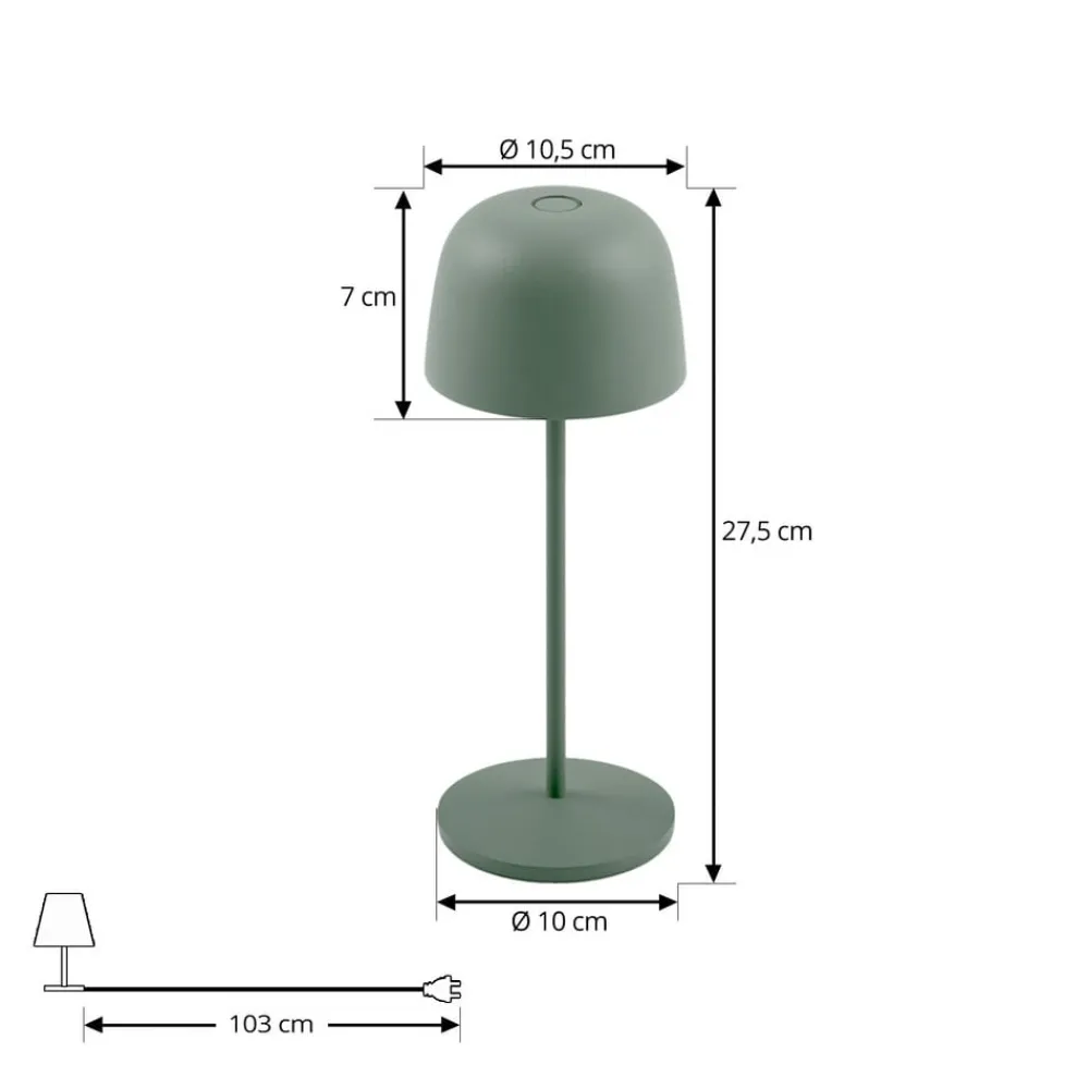 Lindby Dekorationsbelysning|Bordlamper>LED-bordlampe Arietty, grøn, dæmpbar, IP65