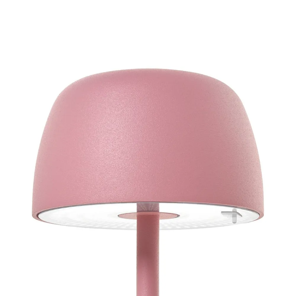 Lindby LED-bordlampe Arietty, pink, dæmpbar, IP54