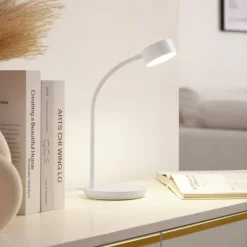 Lindby Arbejdsrum/Kontor|Gang>LED-bordlampe Maori, hvid, metal, CCT, dæmpbar