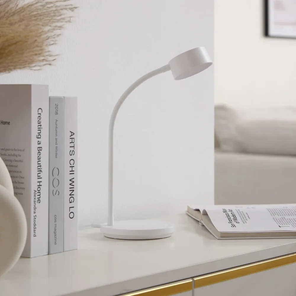 Lindby Arbejdsrum/Kontor|Gang>LED-bordlampe Maori, hvid, metal, CCT, dæmpbar