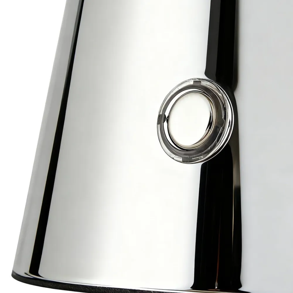 Lindby Pendellamper|Bordlamper>LED-bordlampe Nevijo, krom, Ø20 cm, USB, dæmpbar