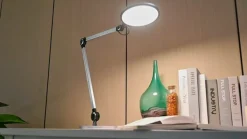 LED-bordlampe Nyxaris, sølv, metal, CCT, 50 cm^Lindby