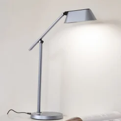 LED-bordlampe Thies, grå, ABS, højde 78 cm, dæmpbar^Lindby Discount