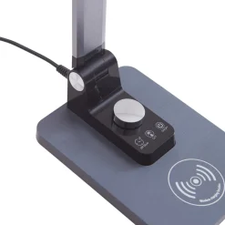 LED-bordlampe Valtaris, grå, aluminium, CCT, dæmpbar^Lindby Clearance