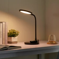 Lindby LED-bordlampe Valtaria, sort, CCT, dæmpbar