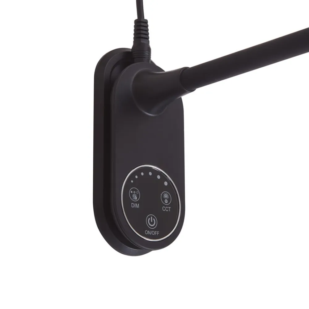 Lindby LED-bordlampe Valtaria, sort, CCT, dæmpbar