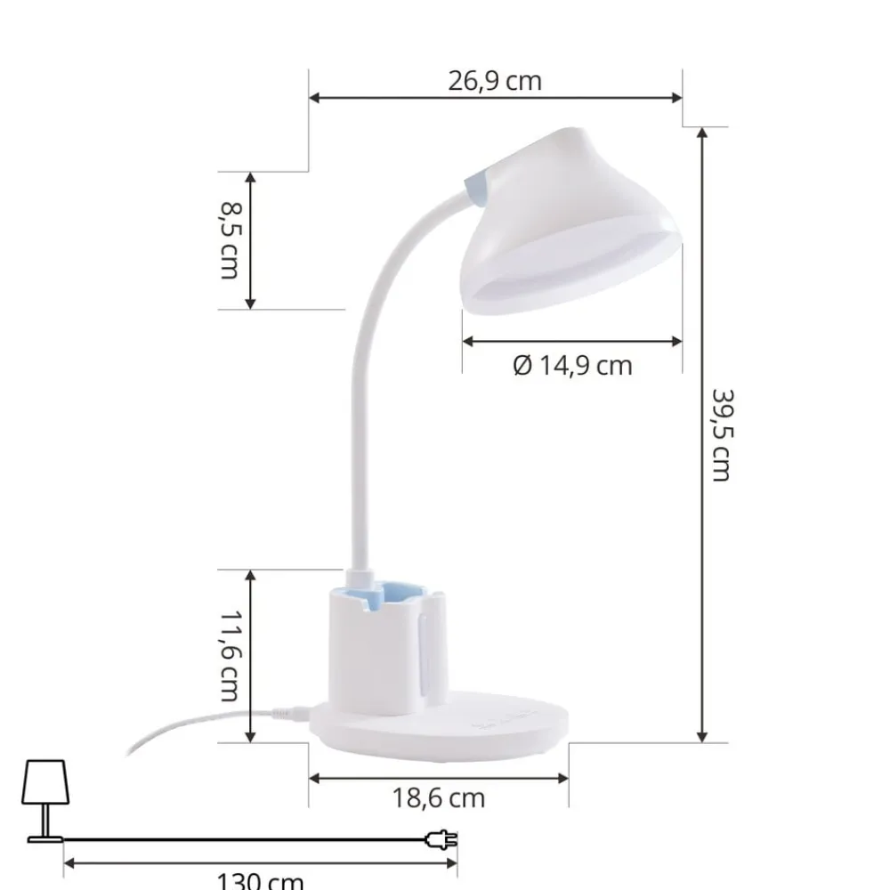 Lindby LED-bordlampe Zephyra, hvid, CCT, dæmpbar