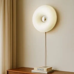 LED-bord-/væglampe Fjora, hvid/krom, Ø 30 cm, dæmpbar^Lindby Best