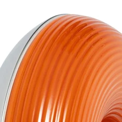 Lindby LED-bord-/væglampe Fjora, orange/krom, Ø30cm, dæmpbar