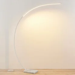 Lindby LED-buelampe Kendra, hvid, aluminium, højde 180 cm