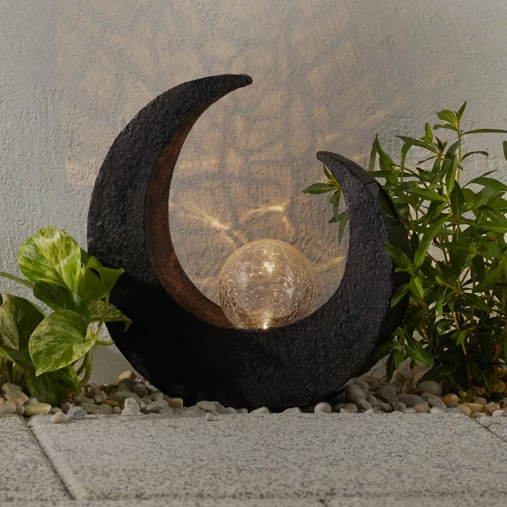 Lindby LED-dekorationslampe Adem, rustbrun, glas, 31 cm