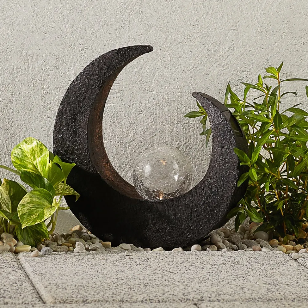 Lindby LED-dekorationslampe Adem, rustbrun, glas, 31 cm