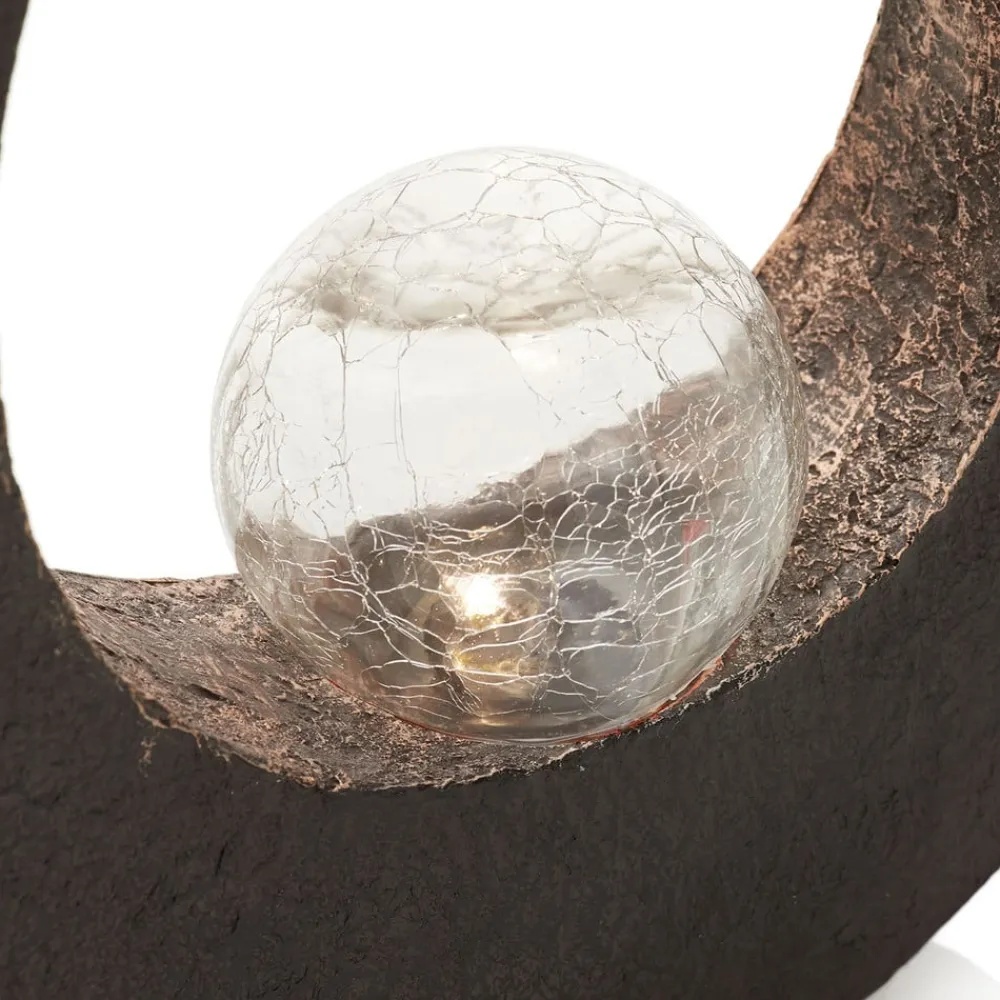 Lindby LED-dekorationslampe Adem, rustbrun, glas, 31 cm