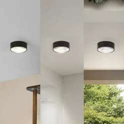 Lindby LED-downlight Siaka, sort, metal, Ø 5 cm, IP65