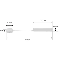 Lindby Elektroniske Materialer|Skinnesystem>LED-driver Lumaro, hvid, længde 67,5 cm, 100W