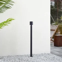 Lindby LED-gadelampe Amila, sort, aluminium, IP54