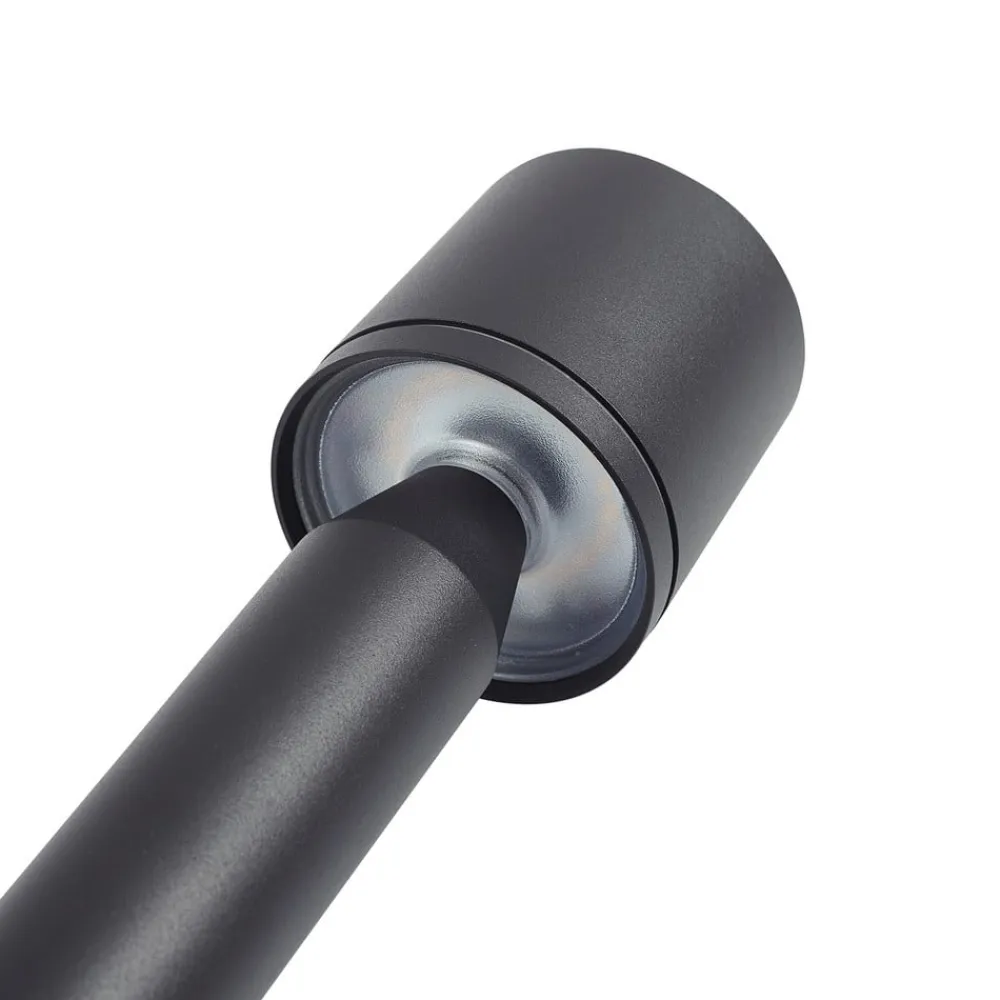 Lindby LED-gadelampe Amila, sort, aluminium, IP54