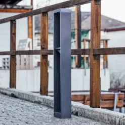 Lindby Terrassebelysning|Gadebelysning>LED-gadelampe Darko, 100 cm, grå, metal, IP54