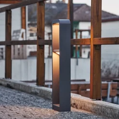 Lindby Terrassebelysning|Gadebelysning>LED-gadelampe Darko, 80 cm, grå, metal, IP54