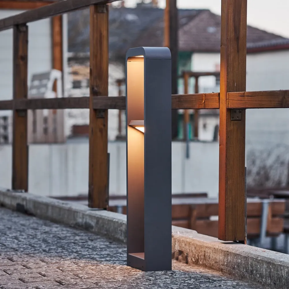 Lindby Terrassebelysning|Gadebelysning>LED-gadelampe Darko, 80 cm, grå, metal, IP54