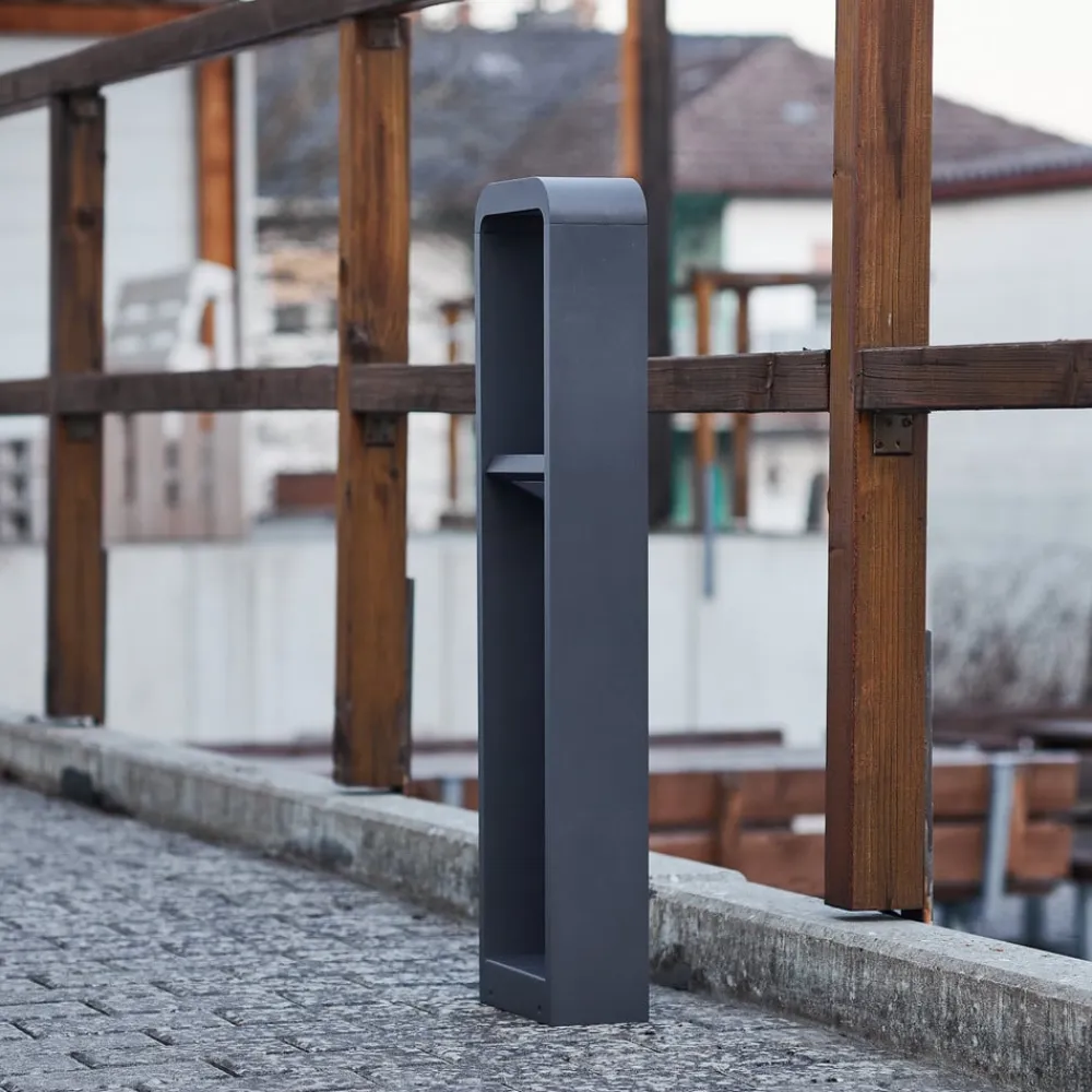 Lindby Terrassebelysning|Gadebelysning>LED-gadelampe Darko, 80 cm, grå, metal, IP54