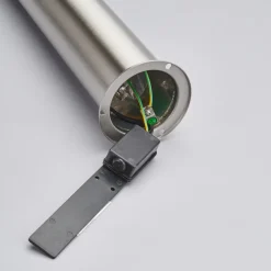 Lindby LED-gadelampe Lanea, 60 cm, grå, stål, IP44