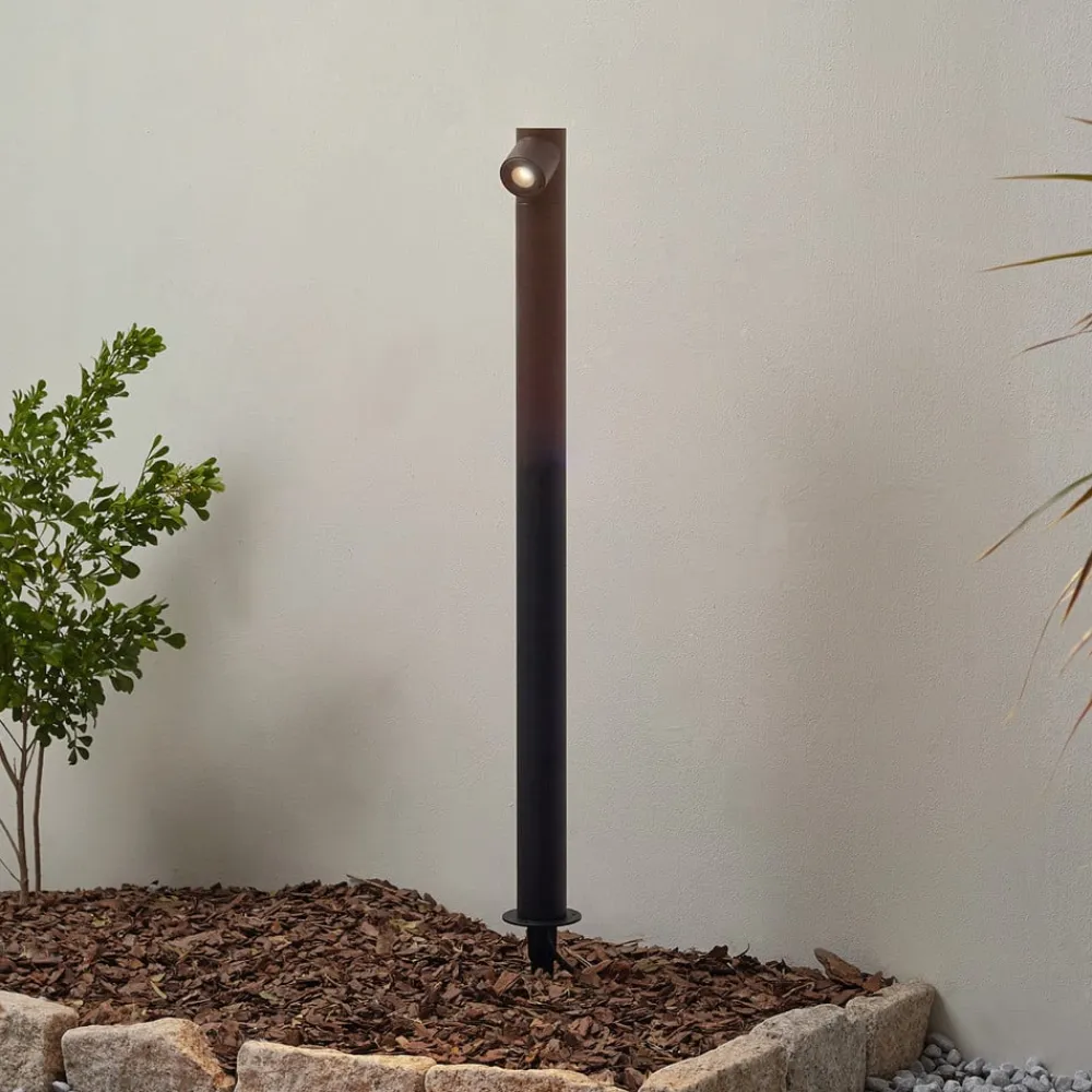 Lindby Udendørs Spot|Gadebelysning>LED-gadelampe Luzian, højde 80 cm, sort, jordspyd