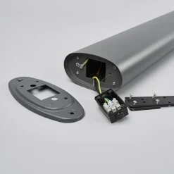 Lindby LED-gadelampe Marius, 80 cm, antracit, sensor