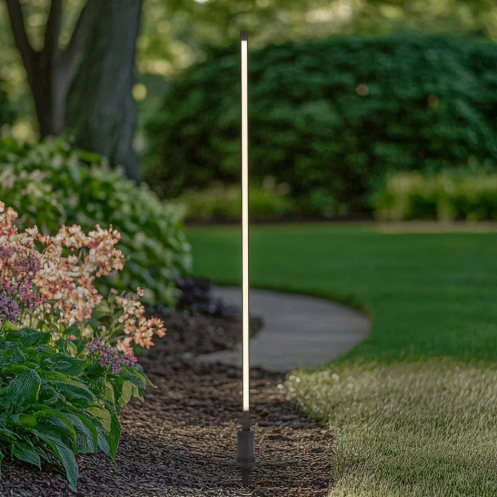 Lindby LED-gadelampe Neano, 120 cm, sort, metal, IP65