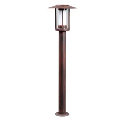 LED-gadelampe Pavlos, 76 cm, rustfarvet, stål^Lindby Online