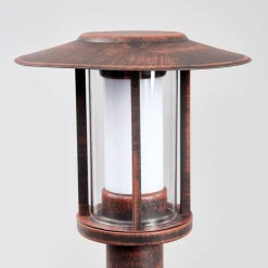 LED-gadelampe Pavlos, 76 cm, rustfarvet, stål^Lindby Online