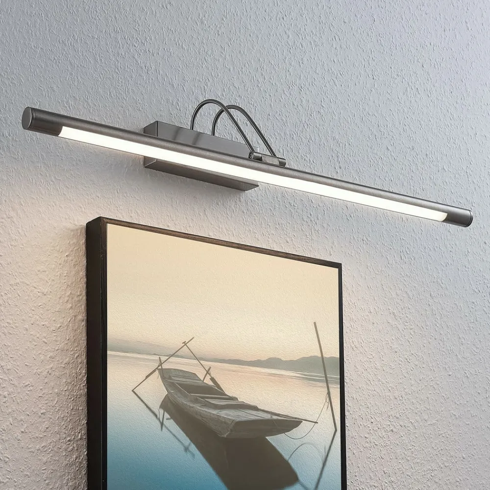 Lindby Gang|Pendellamper>LED-gallerilampe Mailine, 69 cm, nikkel, afbryder