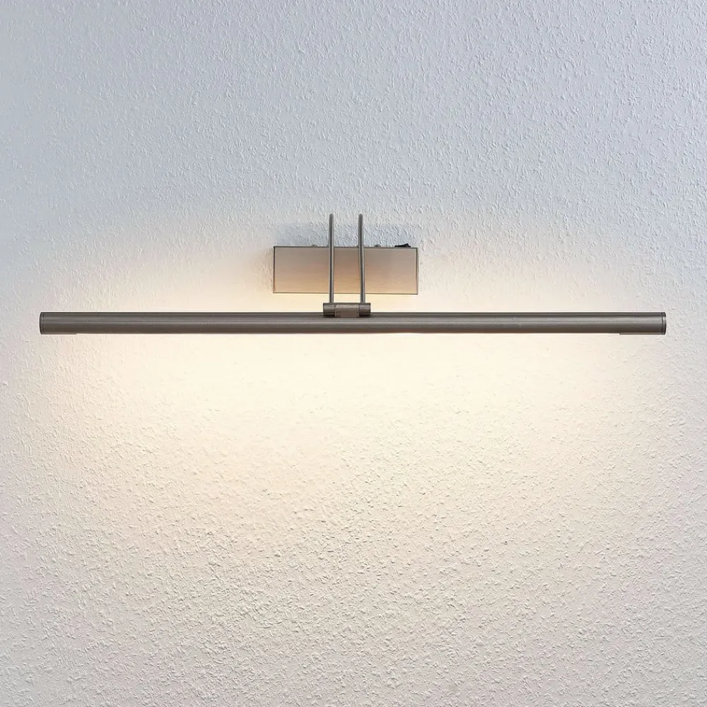 Lindby Gang|Pendellamper>LED-gallerilampe Mailine, 69 cm, nikkel, afbryder