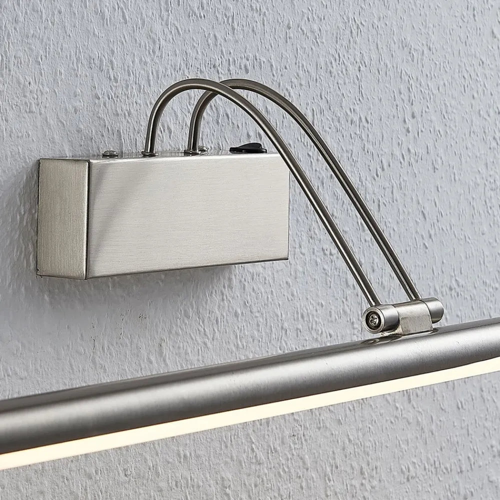 Lindby Gang|Pendellamper>LED-gallerilampe Mailine, 69 cm, nikkel, afbryder