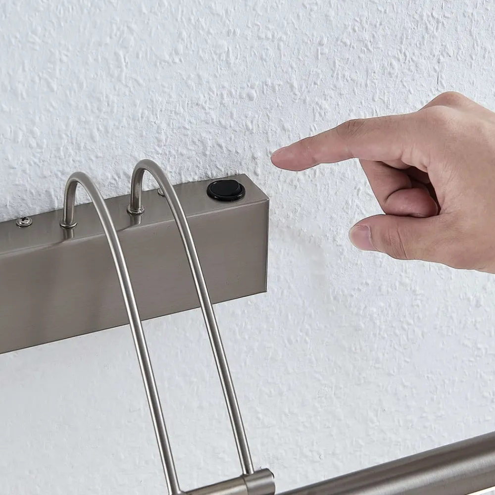 Lindby Gang|Pendellamper>LED-gallerilampe Mailine, 69 cm, nikkel, afbryder