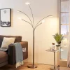 Lindby LED-gulvlampe Anea, 179 cm, 5 lyskilder, nikkelfarvet