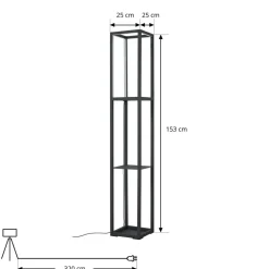 LED-gulvlampe Birta, stående, reol, højde 155 cm^Lindby Outlet