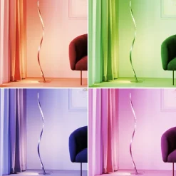 LED-gulvlampe Criostal, RGBW, dæmpbar, fjernbetjening^Lindby Outlet